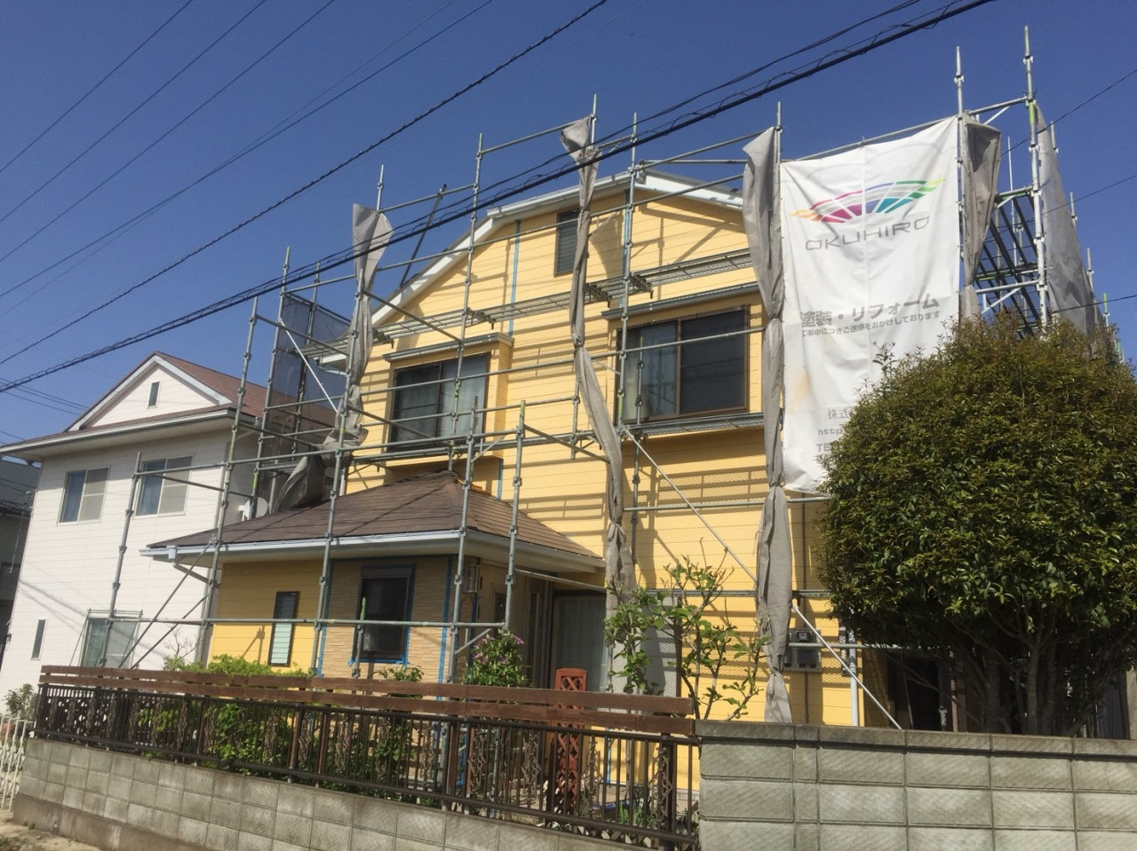 稲敷市　M様邸　屋根、外壁塗装工事を行っております。